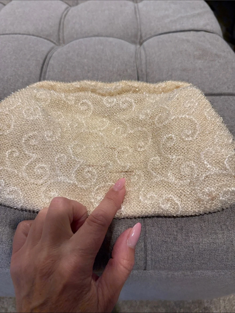 Elegant Beaded Clutch Handbag in Ivory